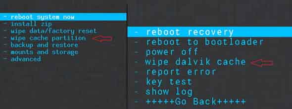 Clear Dalvik Cache + Cache Partition HP