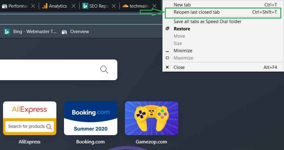 How to Reopen Closed Window