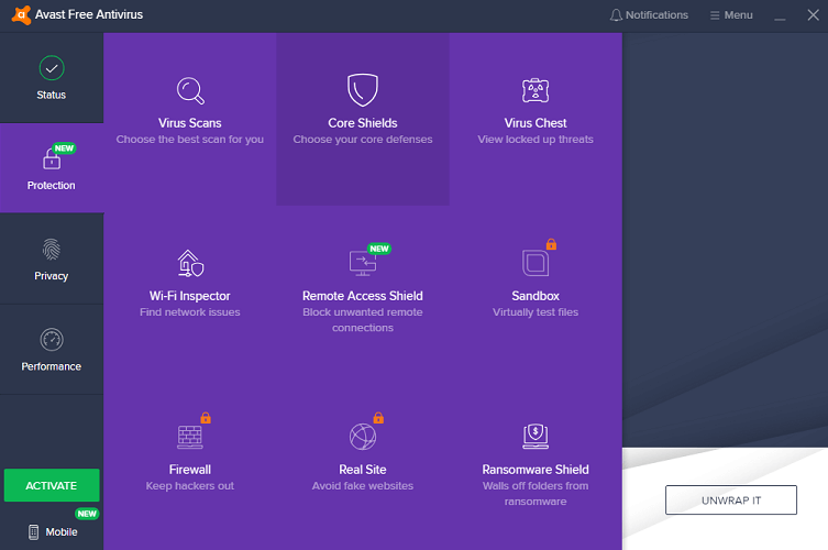 Turn off the Scanning Feature on Avast