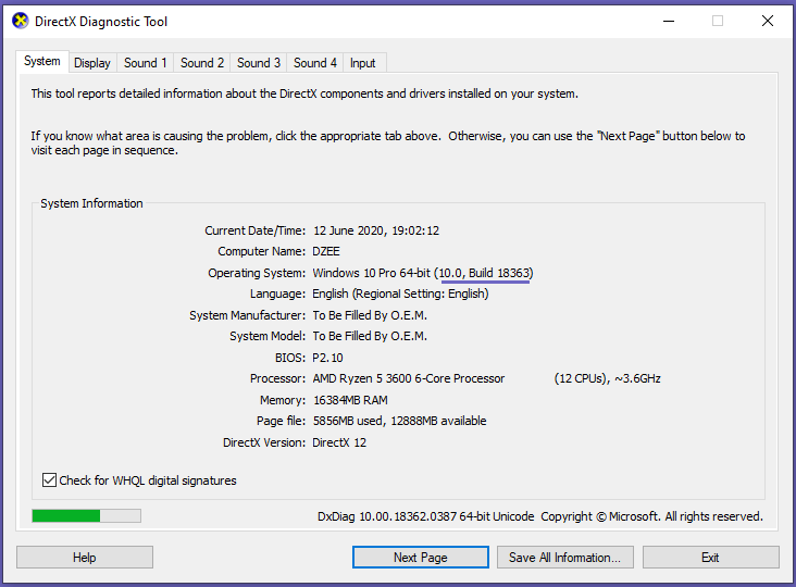 Check the Windows Build
