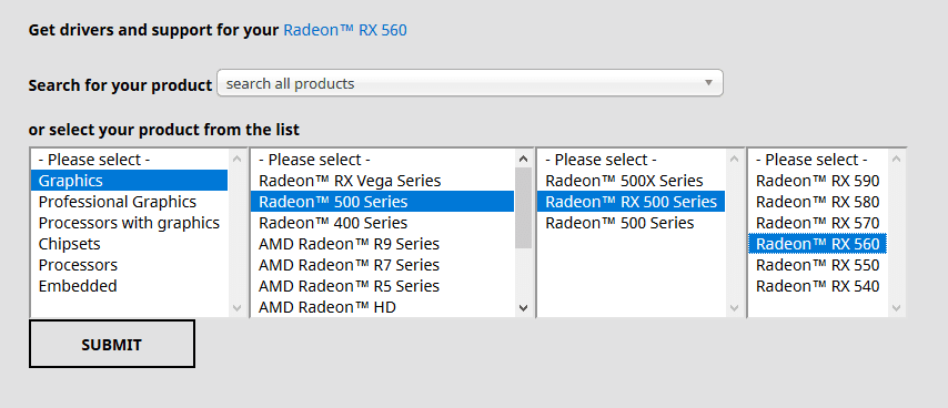 Looking for a suitable AMD VGA driver