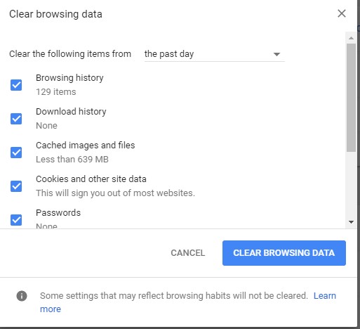 Clear Your Browser Cache