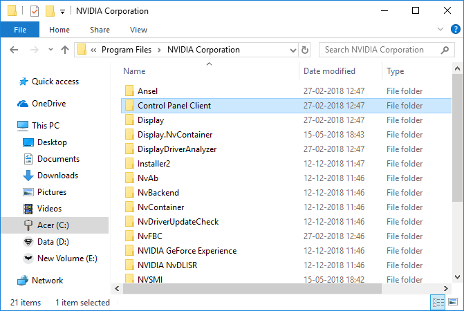 Open NVIDIA Control Panel Manually
