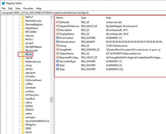 Force RPC Services To Start Using Registry Editor