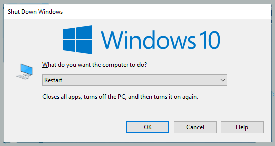 Restart the computer