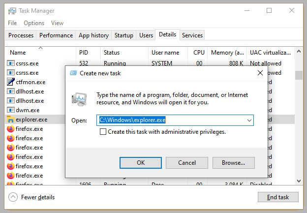 Restart Explorer.exe