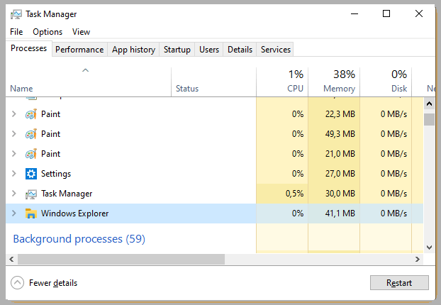 Restart Explorer.exe