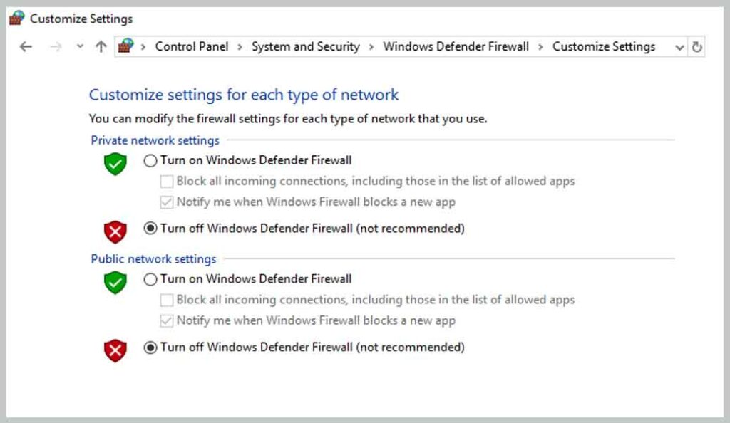 Turn Off The Firewall Temporarily Turn Off The Firewall Temporarily
