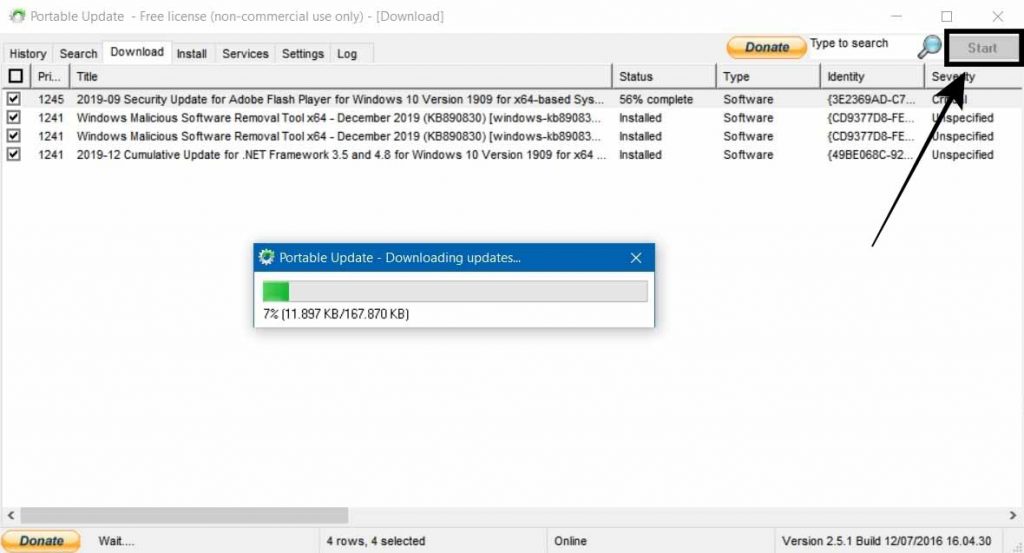 Using Portable Update Software