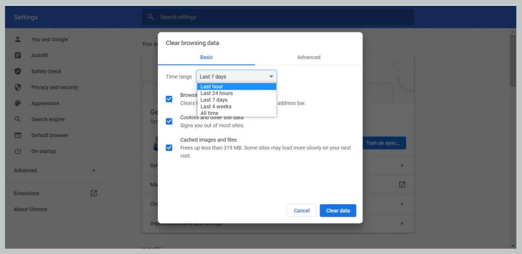Cleans Browser Cache And Cookies