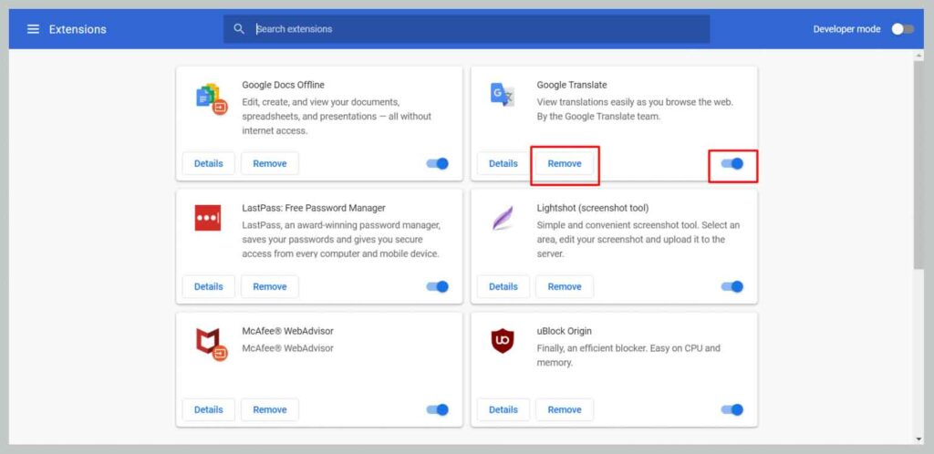 Disabling Browser Extensions
