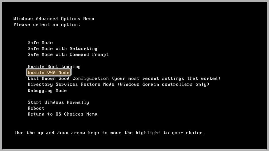 Enable VGA Mode Enable VGA Mode
