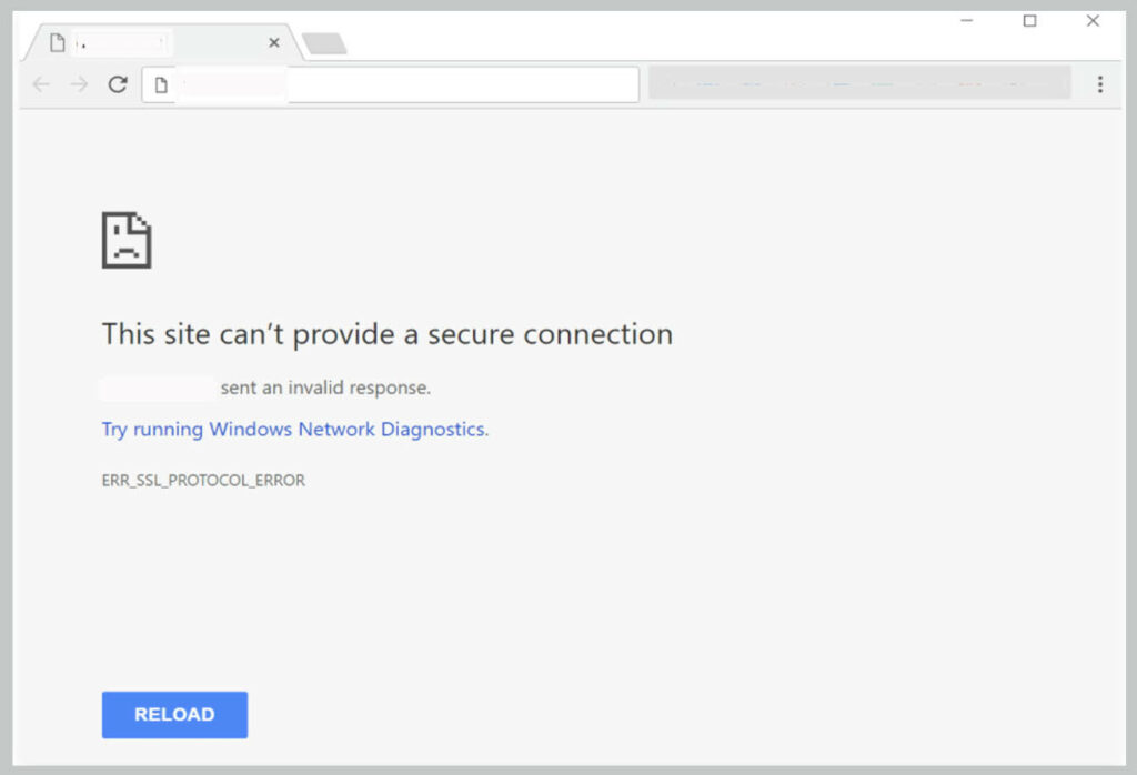 Err_Ssl_Protocol_Error on google chrome
