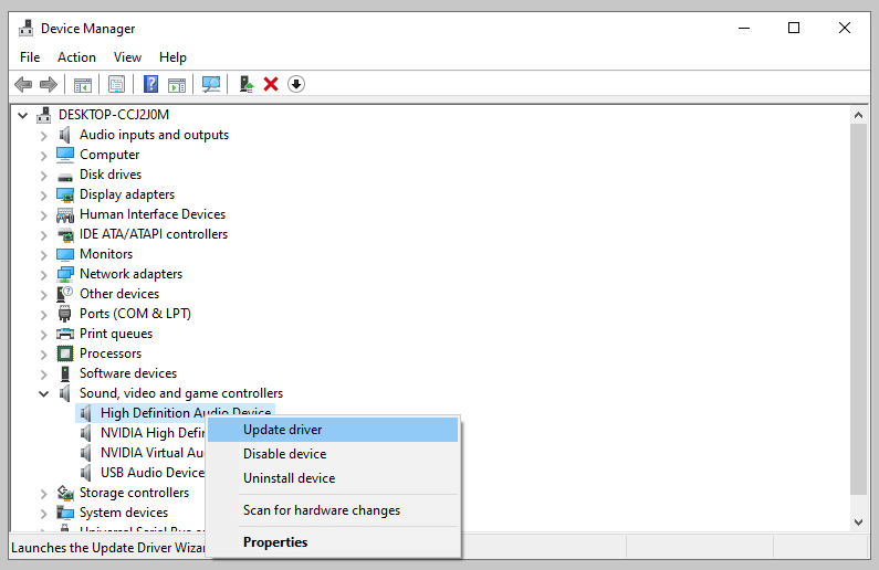 Reinstall the Default Windows Audio Driver