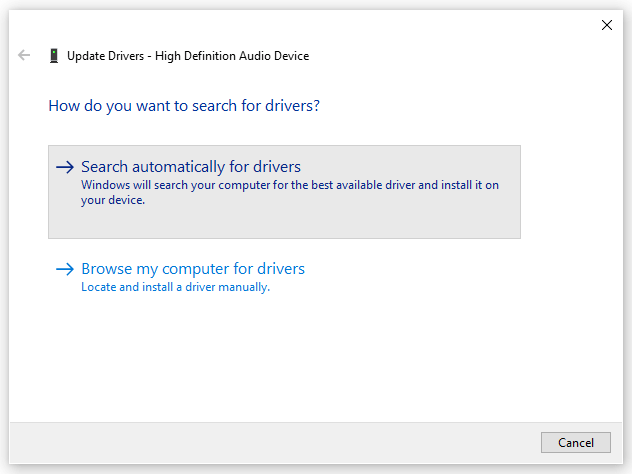 Reinstall the Default Windows Audio Driver