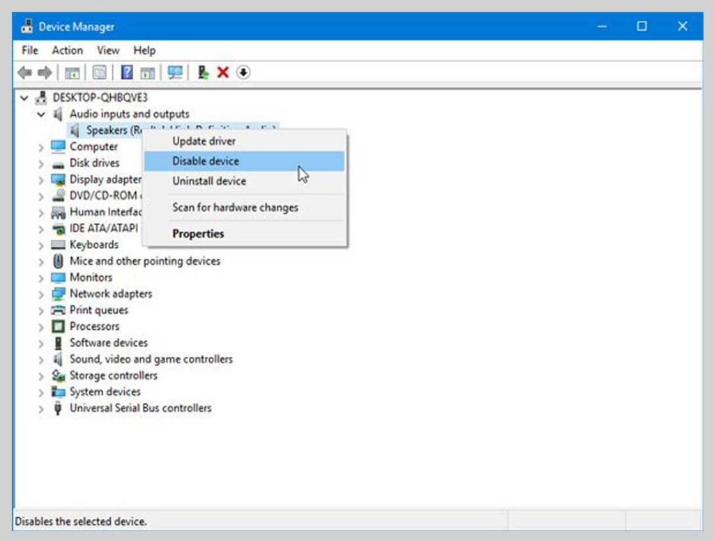 Restart The Audio Device Restart The Audio Device