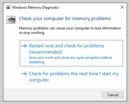Run the Windows Memory Diagnostic Tool Run the Windows Memory Diagnostic Tool
