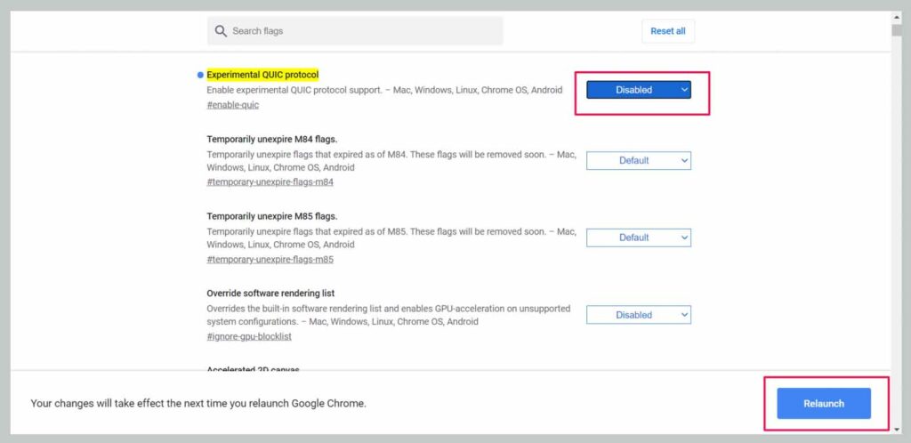 Turn Off The QUIC Protocol 