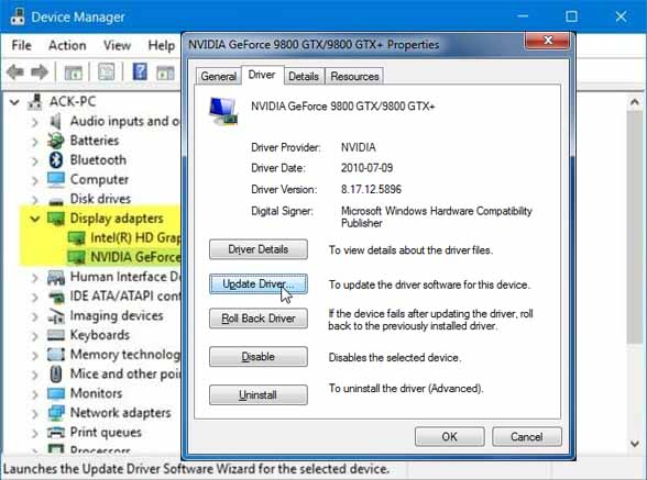 Update Graphics Drivers Update Graphics Drivers