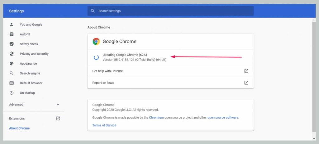 Updating The Browser Version 