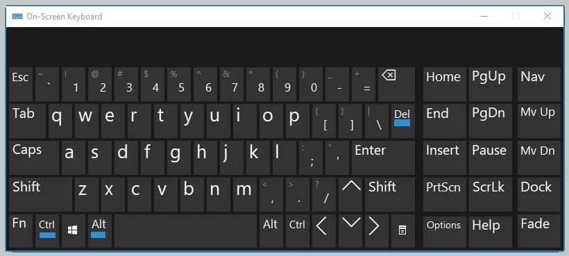 Using Ctrl + Alt + Del Keys Using Ctrl + Alt + Del Keys