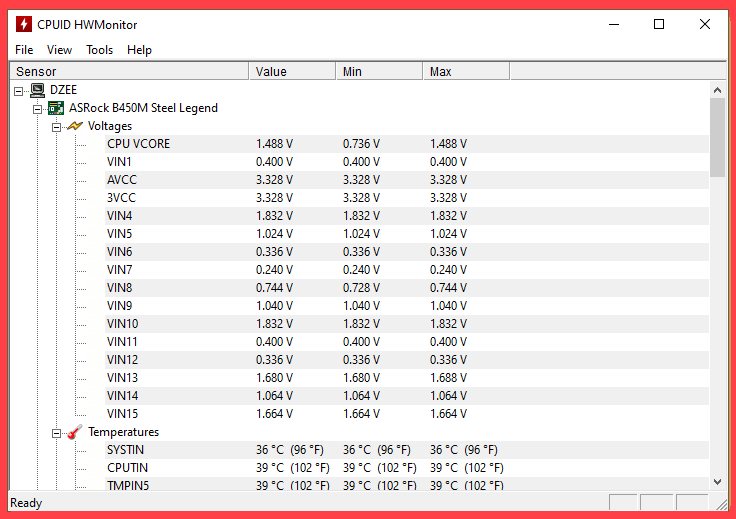 Using HWMonitor Using HWMonitor