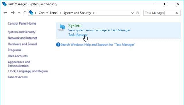 Via Control Panel Via Control Panel
