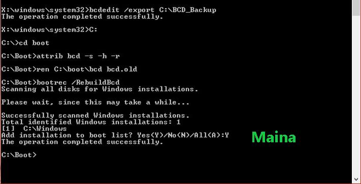 Fix Boot Image and Rebuild the BCD 2