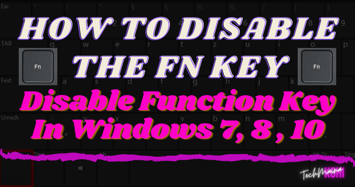 How To Disable The Fn Key [Function Key] In Windows 7, 8 , 10