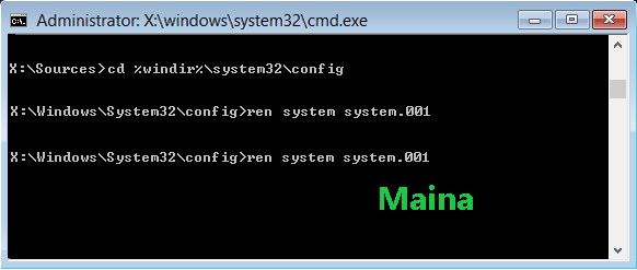 Rename System and Software Registry Hives