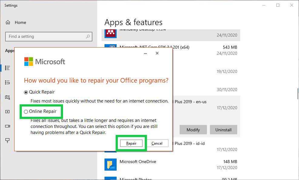 Repair Microsoft Office Repair Microsoft Office