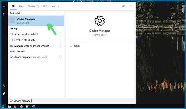 Through The Device Manager Feature