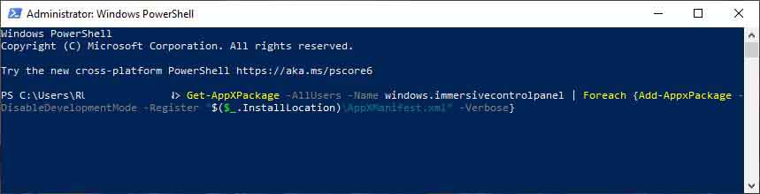 Try Executing the PowerShell Command Try Executing the PowerShell Command