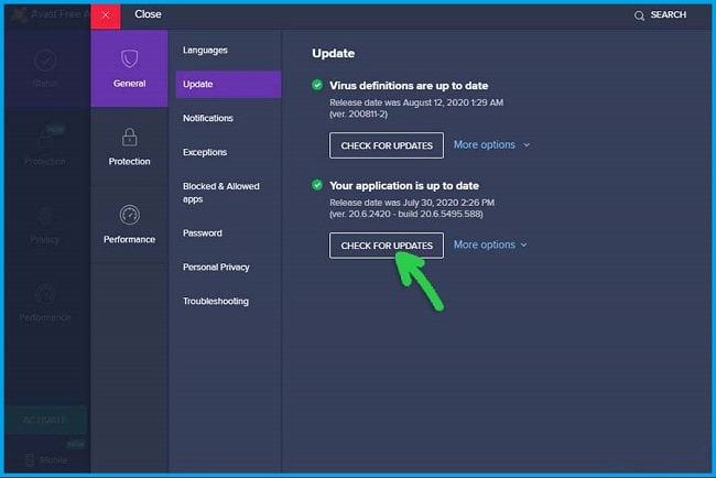 Update Avast Program Update Avast Program