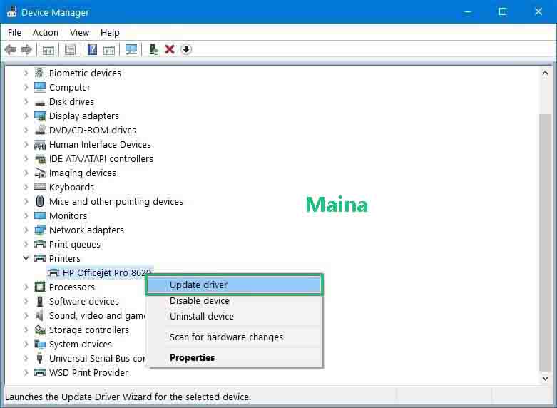 Update the printer driver Update the printer driver