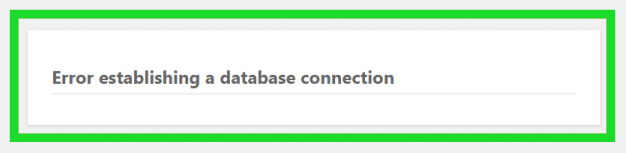 What Is Error Establishing A Database Connection