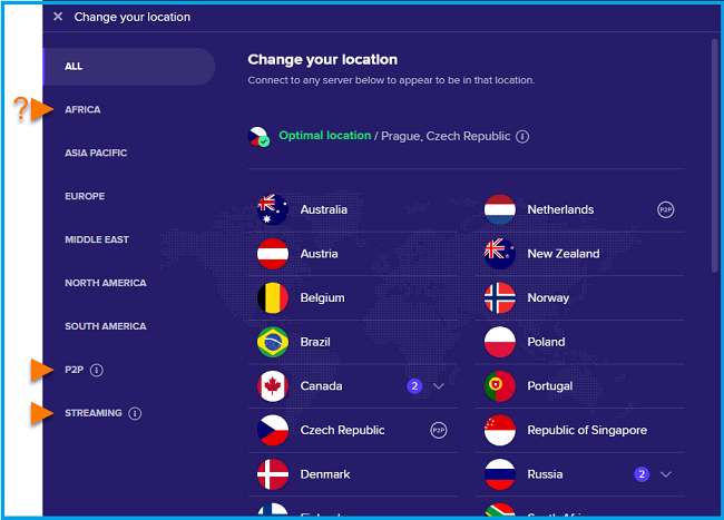 Change The Location Of The VPN Change The Location Of The VPN