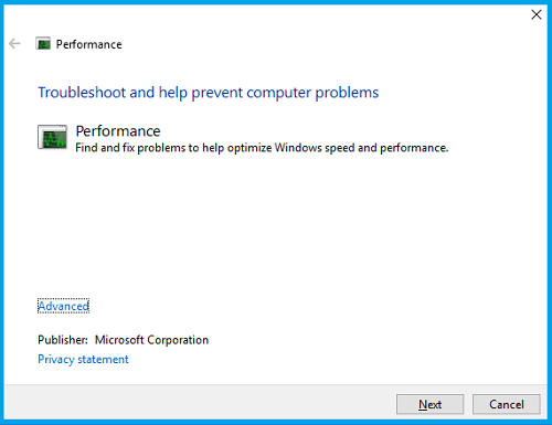Run The Performance Troubleshooter Run The Performance Troubleshooter