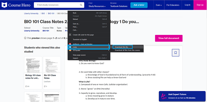 How To Download Course Hero Files Without Log In 4