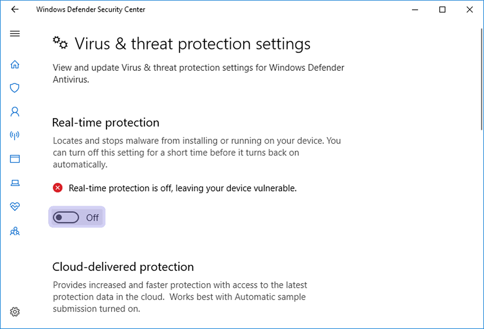 Turn off Antivirus Turn off Antivirus