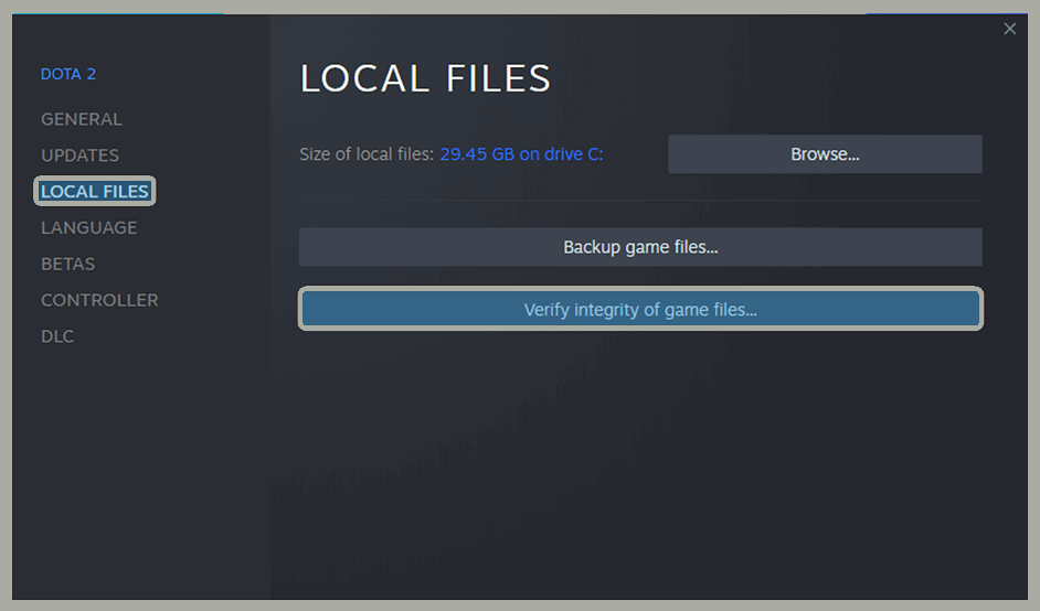 Dota 2 File Reverification