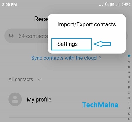 First Check Contact Settings 2 First Check Contact Settings 2