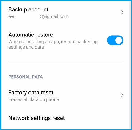 Reset HP System factory settings
