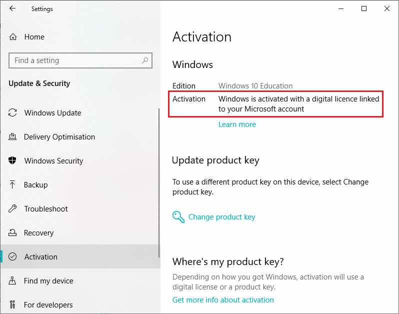 Check Windows 10 Original Pirated with Settings 