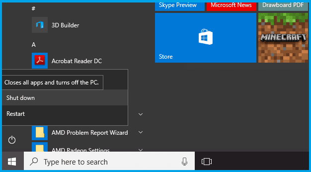 Try Doing Full Shutdown Try Doing Full Shutdown