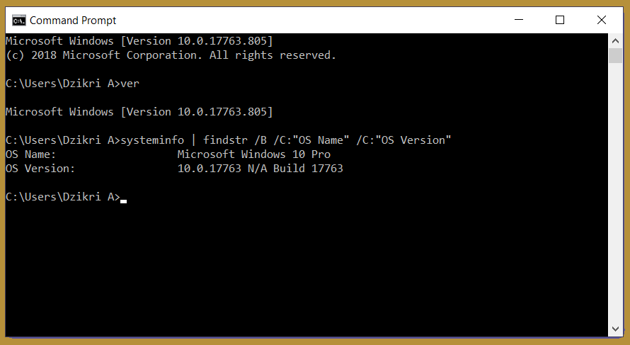 Via Command Prompt Via Command Prompt