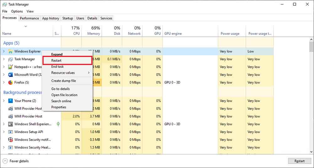 Restart Windows 10 Without Rebooting