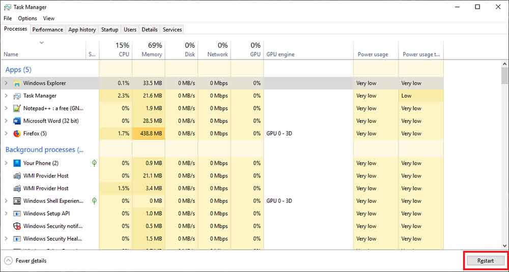 Restart Windows 10 Without Rebooting