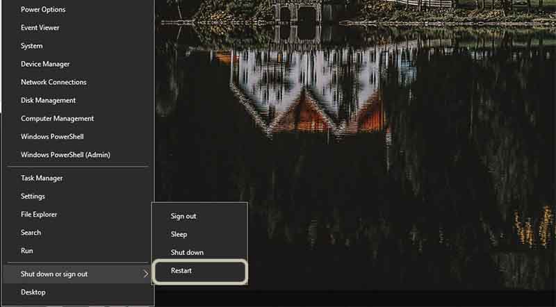 Via WinX Menu (Win + X) Via WinX Menu (Win + X)