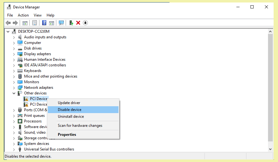 Temporarily Disable Device in Device Manager Temporarily Disable Device in Device Manager